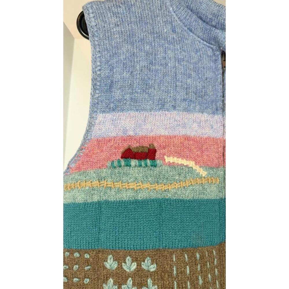 Vtg Susan Bristol Hand Knit 100% Shetland Wool Sweater Vest 1986 Women Large - Picture 6 of 11